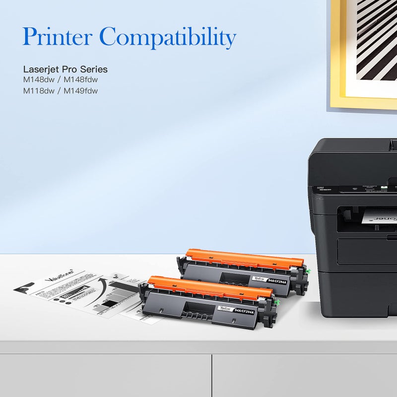 Valuetoner Compatible Toner Cartridge Replacement for HP 94A Toner Cartridge Black CF294A to use with Laserjet Pro MFP M148dw, M148fdw, M118dw, M149fdw, Laserjet M148, M118, M149(Black, 2 Pack) - Image 2